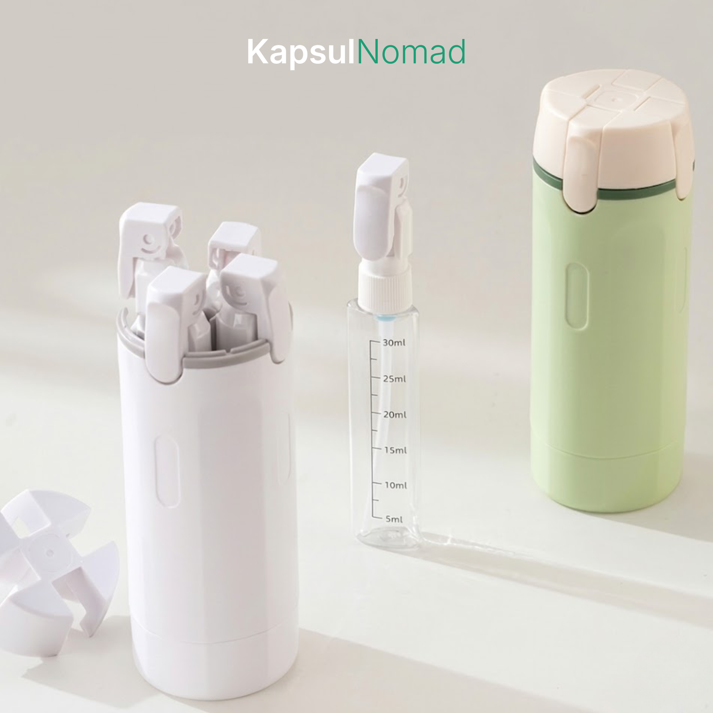 KapsulNomad™ - Dispensador de Viaje Todo en 1